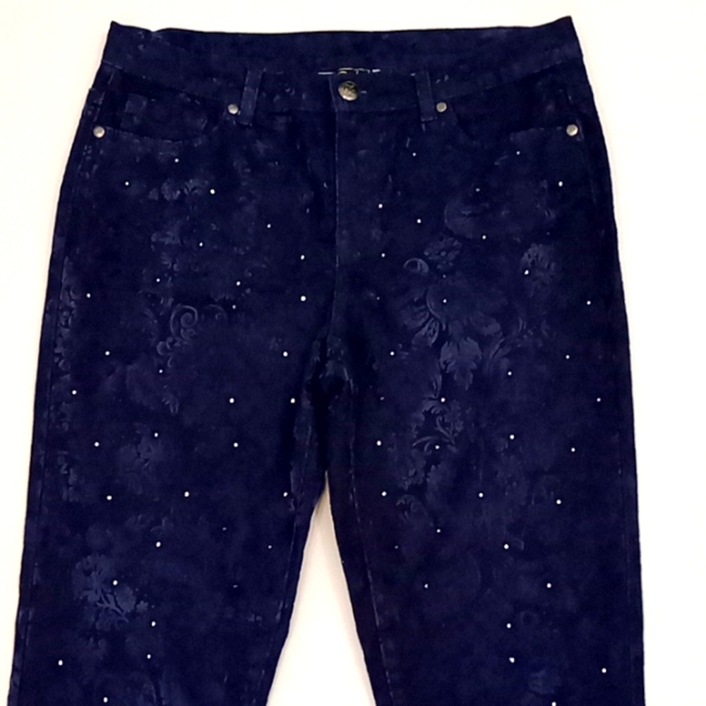 DG2 Indigo Baroque Skinny jeans with rhinestones